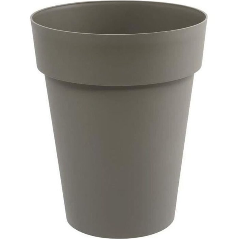 Vase rond Toscane - EDA PLASTIQUE - Ø 44 x 53 cm - 50 L - Gris - Résistant aux chocs