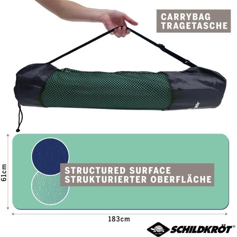 Image secondaire de Tapis de yoga - FITNESS - SCHILDKRÖT - 180 x 61 cm - 4 mm - Sac inclus - Vert / Bleu