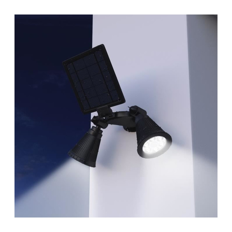 Image secondaire de Lumisky Projecteur double spot solaire extérieur étanche avec détecteur- 12 LEDs - 600 Lm