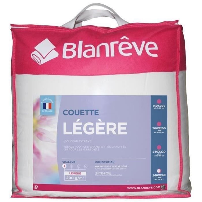 Blanreve Couette légere en microfibre - 240 x 260 cm - Blanc