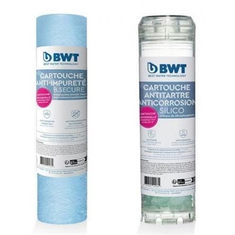 Pack annuel antitartre - BWT - PILODIPHOS - B.SECURE + silicophosphate - Fréquence de remplacement : 12 mois