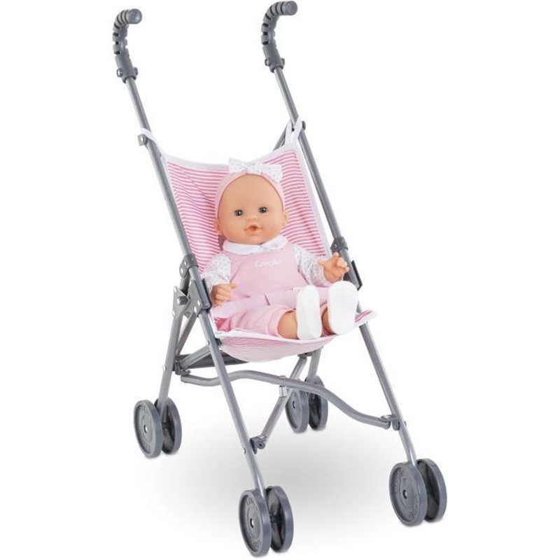 Image secondaire de Accessoire poupon - COROLLE - Poussette canne rose pour poupon 30, 36 et 42cm - Des 3 ans