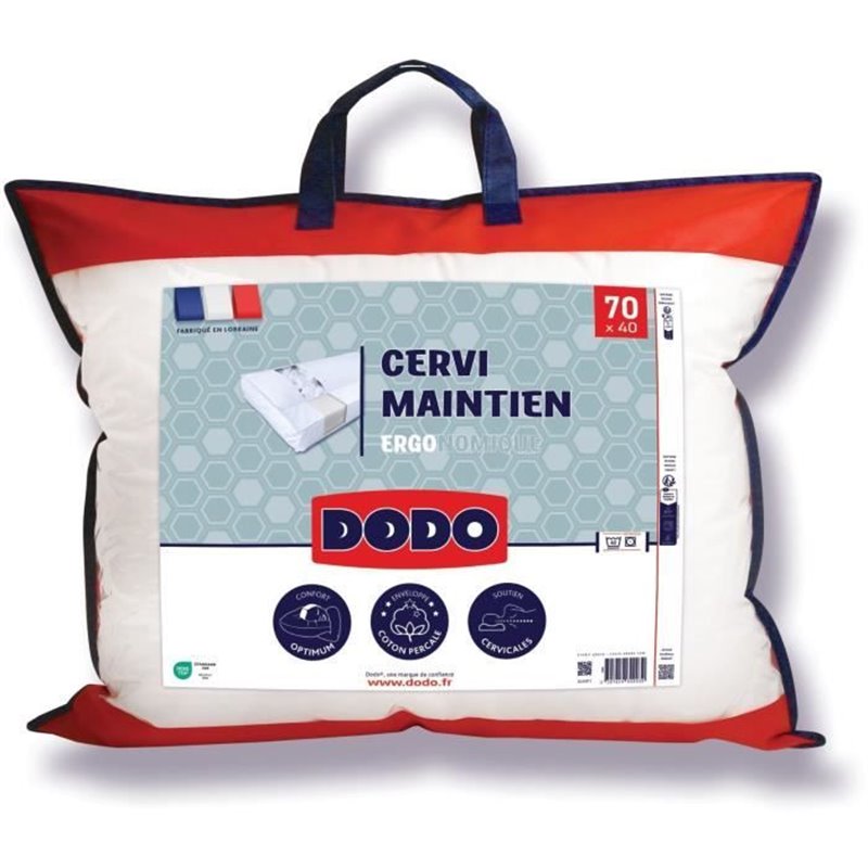 Oreiller ferme - Dodo - Maintien cervical - 40 x 70 cm - Blanc