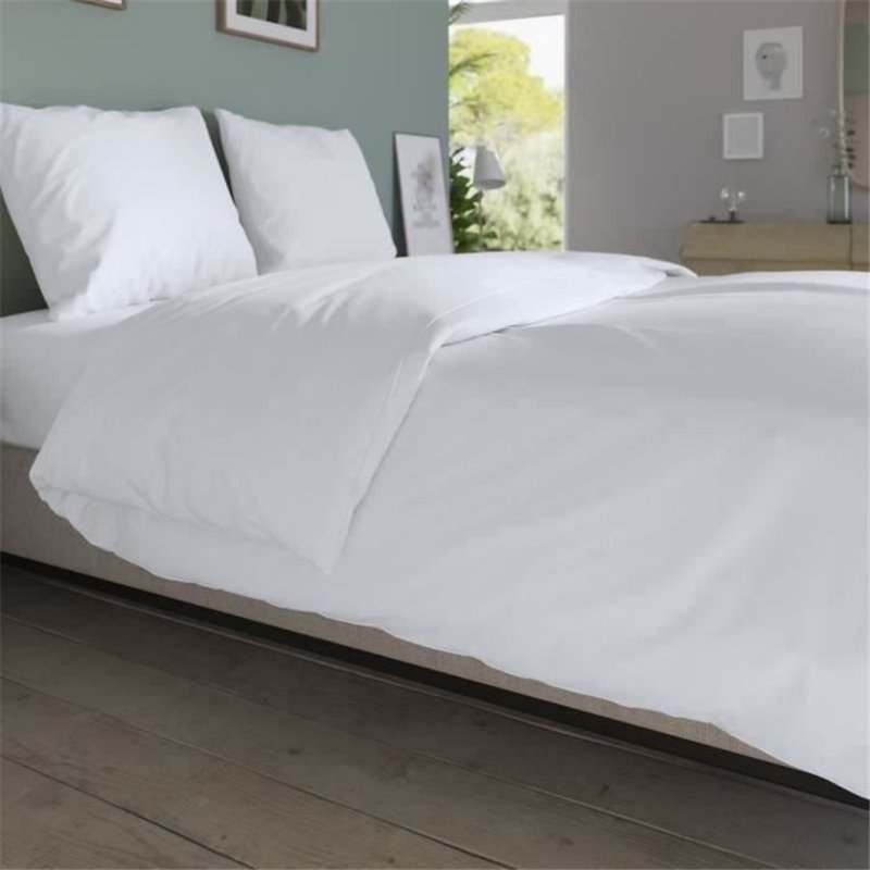 Housse de couette Dodo - 260x240 cm - Coton - Antibactérien - Blanc