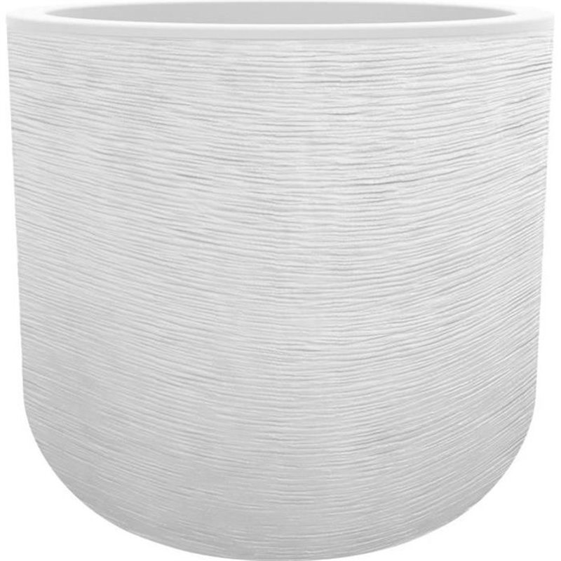 EDA PLASTIQUE - Pot rond 40 cm Graphit'Up - 32,5 L - Blanc cérusé