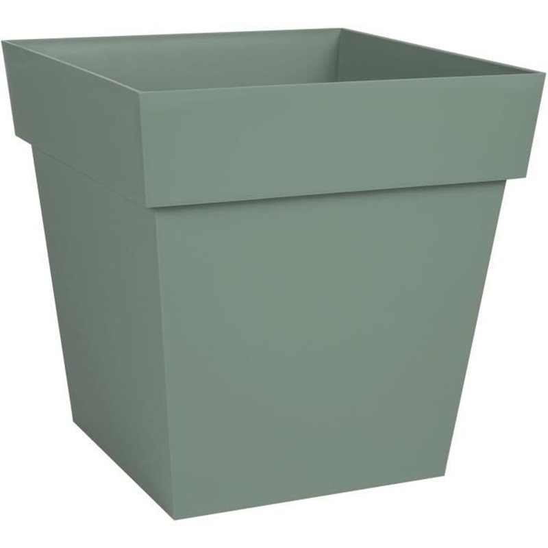 Image secondaire de Pot de fleur carré Toscane - EDA PLASTIQUE - 32 x 32 x H 32 cm - 22 L - Vert laurier