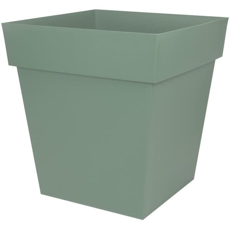 Image secondaire de EDA PLASTIQUE - Pot carré Toscane - 50 cm - 87 L - Vert laurier