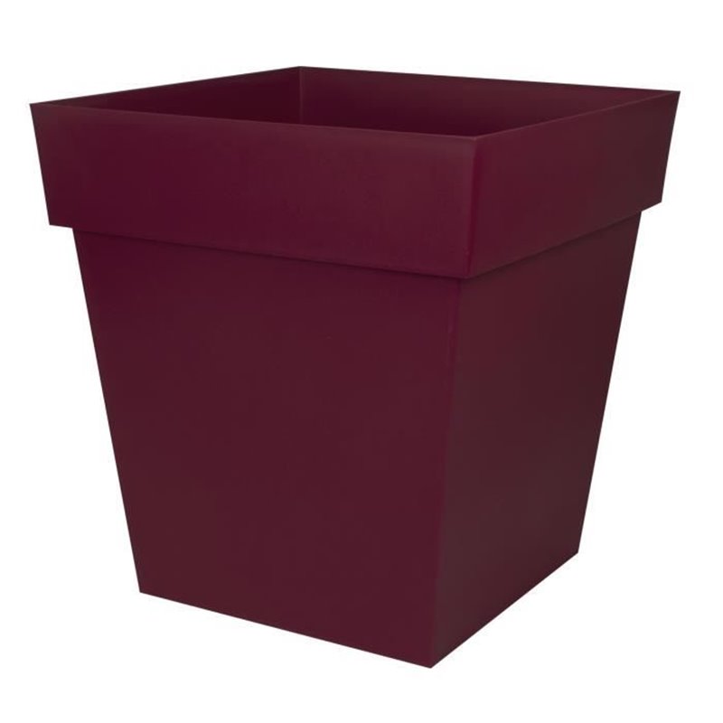 Image secondaire de EDA Pot de Fleur Carré TOSCANE 50 cm - Volume 87 L - 49,5 x 49,5 x H.52,5 cm - Rouge bourgogne