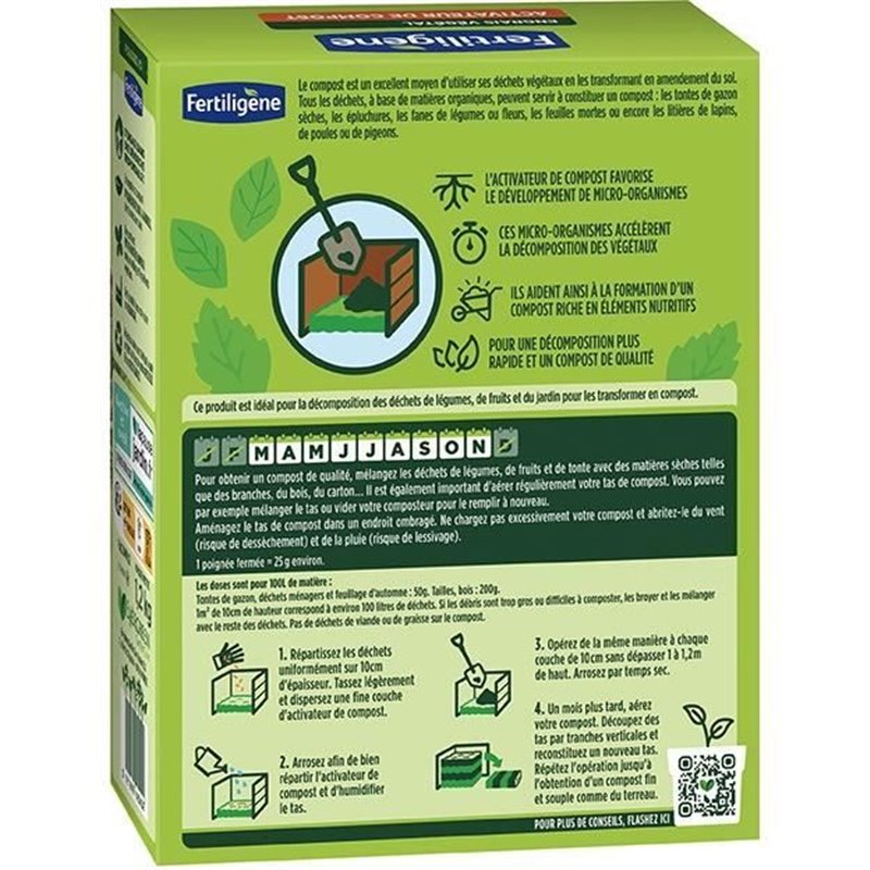 Image secondaire de Activateur de compost FERTILIGENE - FACOMP12 - 1,2 kg - Accélere la décomposition des déchets