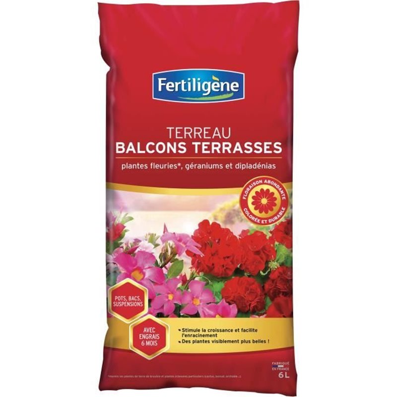 Fertiligene - Terreau balcons terrasses 6L