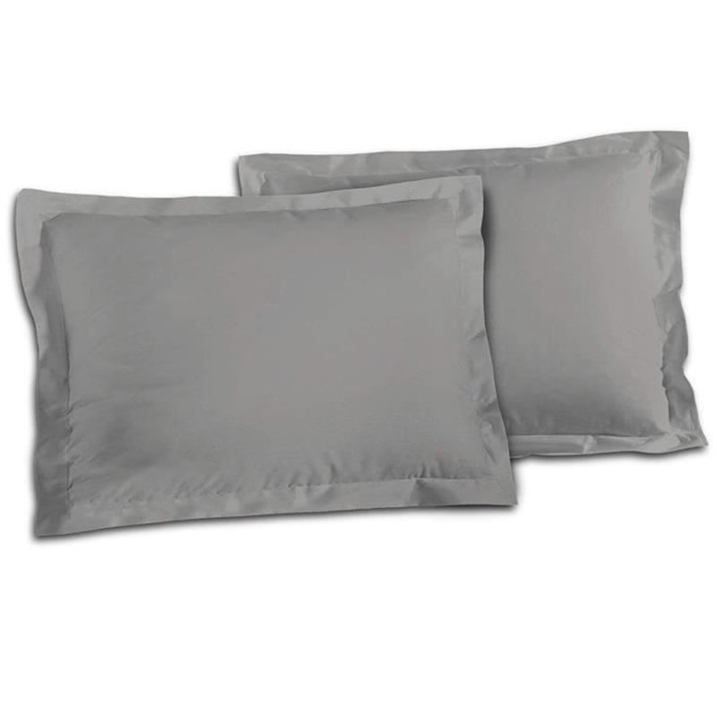 Image secondaire de Lovely HOME Lot de 2 Taies d'Oreillers 100% coton 50x70 cm - Gris clair