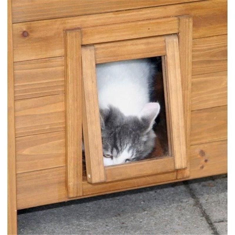 Image secondaire de Maisonnette pour chat - KERBL - Lodge - Bois - Marron / Vert - 77 x 50 x 73 cm