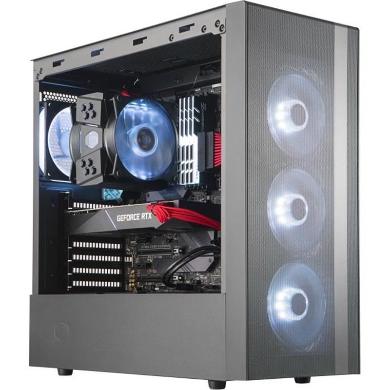 Cooler Master LTD boîtier PC NR600 - Gaming -2xVentilateurs 120mm - Noir - Verre trempé - Format ATX (MCB-NR600-KGNN-S00)