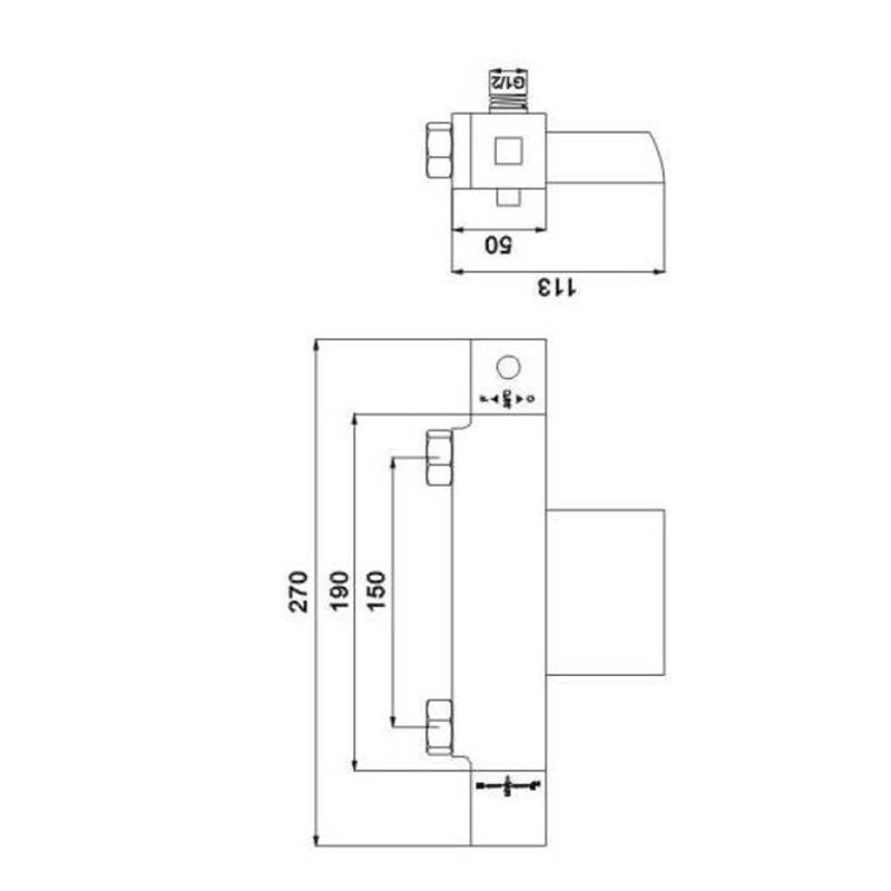 Image secondaire de Mitigeur thermostatique baignoire et douche ROUSSEAU Karen - Chromé