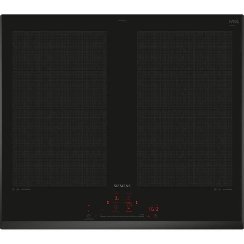 Table induction 60cm - Siemens - 4-foyers - 59,2 x 52,2 cm - Noir - Home connect - IQ700 - EX651HXC1F