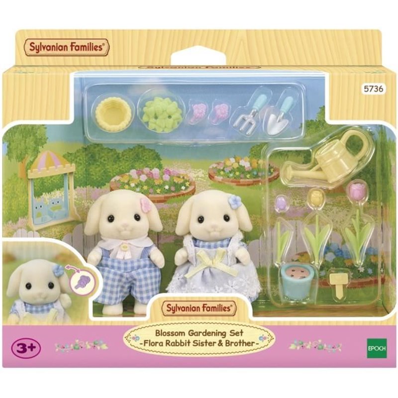 Image secondaire de Poupée - SYLVANIAN FAMILIES - Le frere et la soeur Lapin Bélier - Jardinage - Articulés - Multicolore