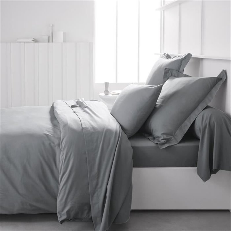 Image secondaire de Drap housse TODAY Essential - 140 x 200+30 cm - 2 personnes - 100% Coton uni - Acier