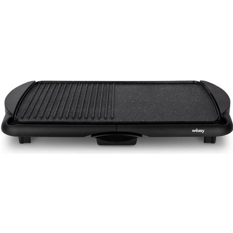 Weasy STO52 Plancha éléctrique 2000W - Plaque effet pierre - 52x27cm - Température réglable - Revetement anti-adhésif