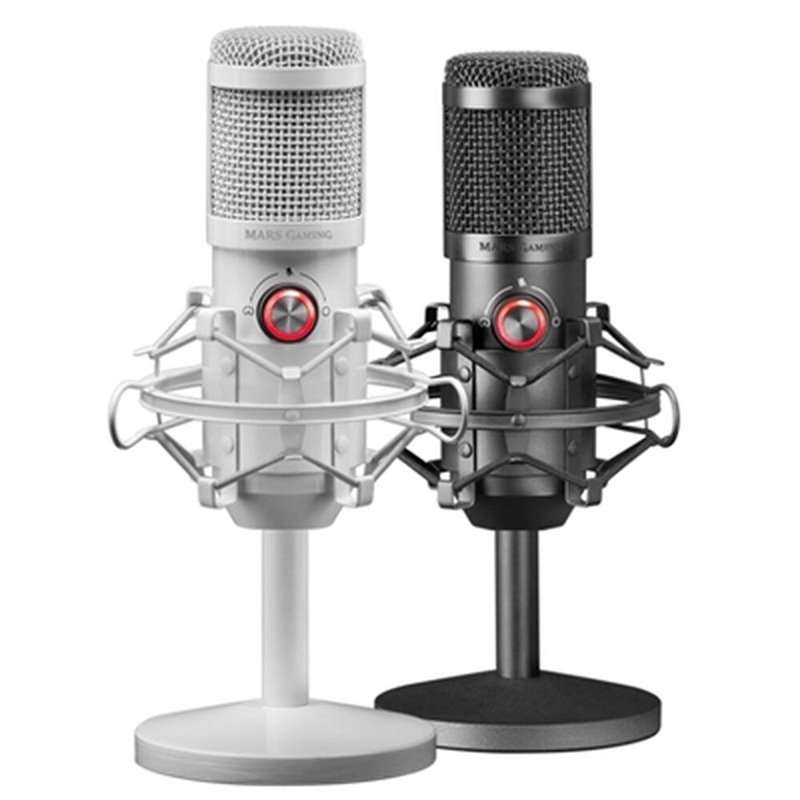 Microphone de Bureau Mars Gaming mmICXW Blanc Noir