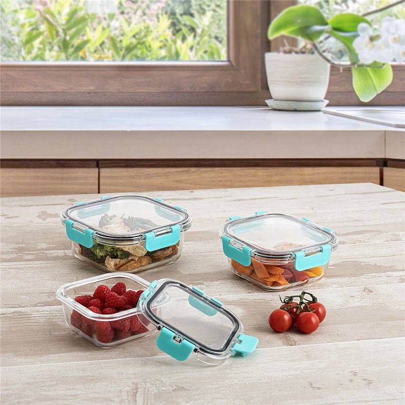 Image secondaire de Boîte à lunch hermétique Quid Purity Carré 800 ml Transparent verre (6 Unités)