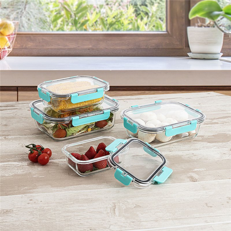 Image secondaire de Boîte à lunch hermétique Quid Purity Rectangulaire 630 ml Transparent verre (12 Unités)