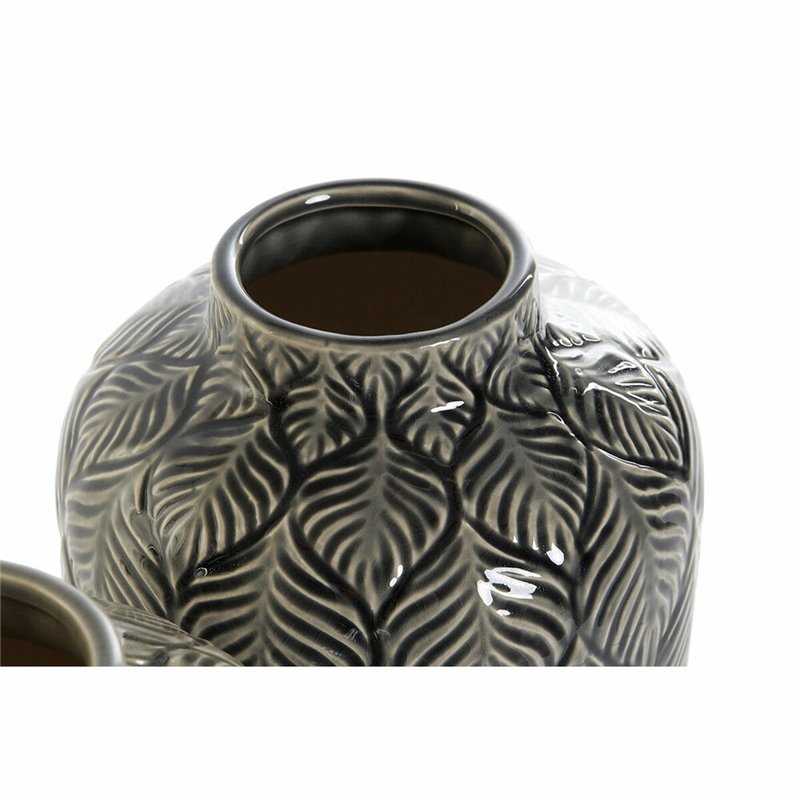 Image secondaire de Vase DKD Home Decor Beige Porcelaine Gris Vert Oriental 16 x 16 x 26 cm (2 Unités) 