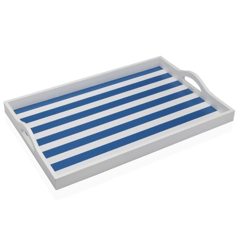 Image secondaire de Plateau Versa Bleu Bois MDF 30 x 5 x 45 cm Rayures