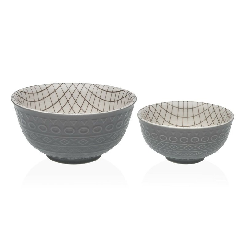 Image secondaire de Bol pour Apéritifs Versa Gris Céramique Porcelaine 16 x 7,7 x 16 cm