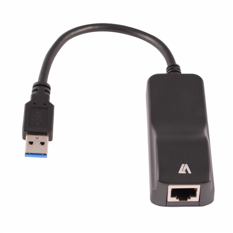 V7 Adaptateur Ethernet Gigabit 3.0 A mâle vers RJ45 femelle, noir