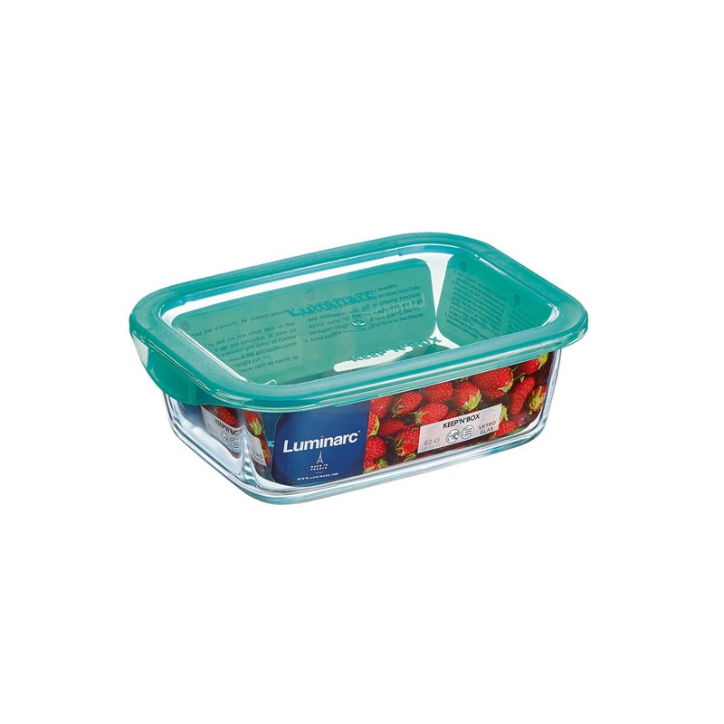 Image secondaire de Boîte à repas rectangulaire avec couvercle Luminarc Keep'n Lagon Turquoise 1,97 l 22 x 15,6 x 7,2 cm verre (6 Unités)