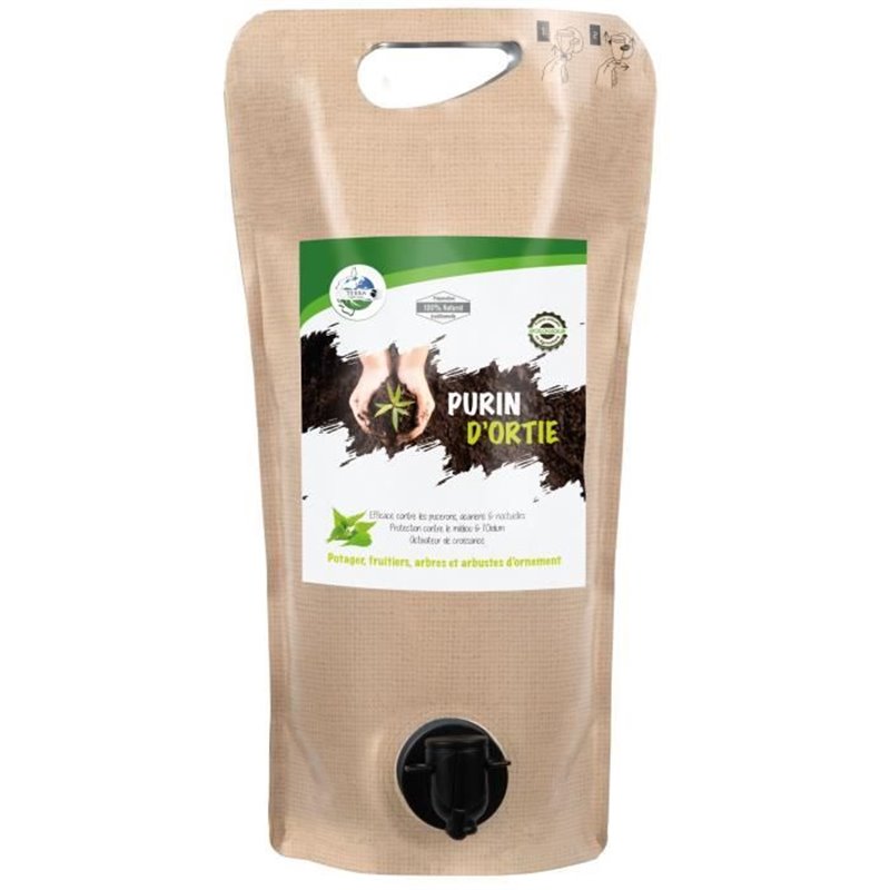 Terra NOSTRA - Purin d'ortie - Pouch 2L Concentré - Préparation 100% Naturelle - Utilisable en agriculture biologique