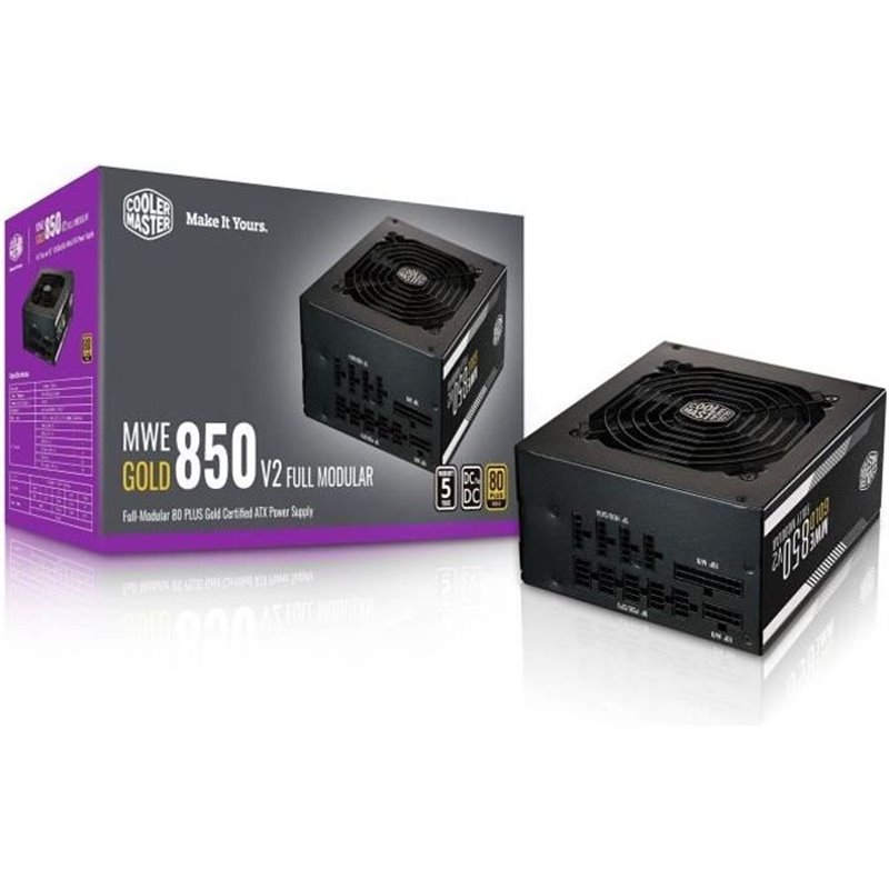 Cooler Master MWe Gold 850W FM V2 -Alimentation 850W 100% modulaire (Certifiée 80 Plus GOLD Garantie 5 ans) Câbles plats