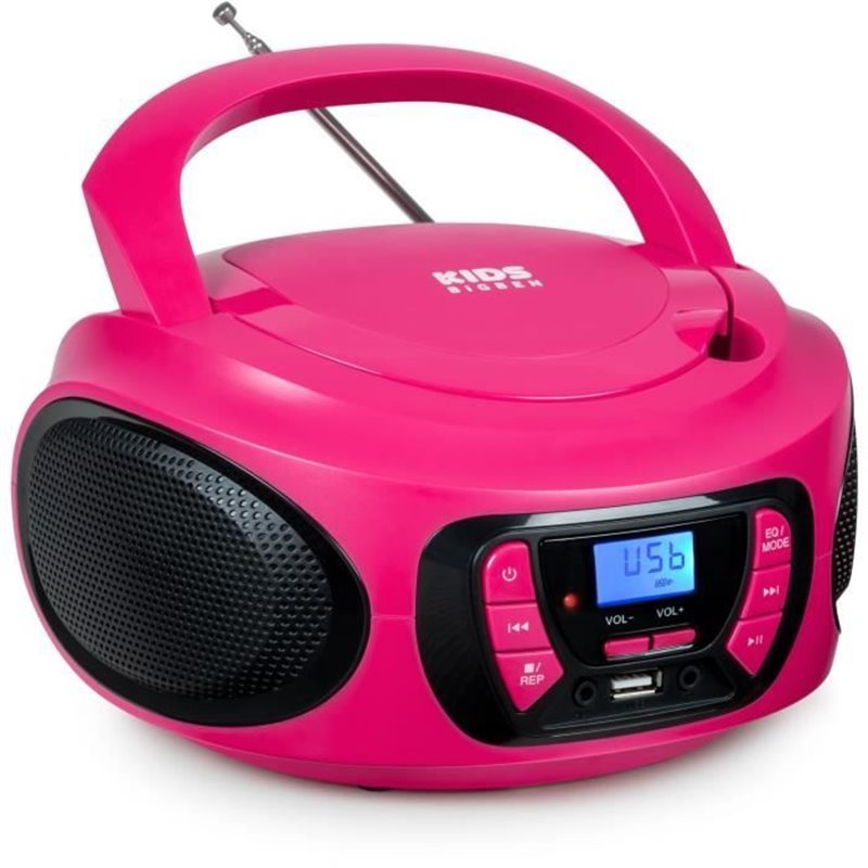 Lecteur radio cd portable BIGBEN INTERACTIVE USB bt rose