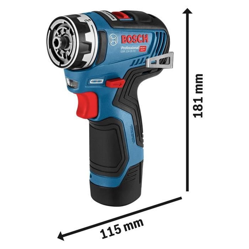 Image secondaire de Bosch GSR 12V-35 FC 1750 tr/min Sans clé 590 g Noir, Bleu, Rouge