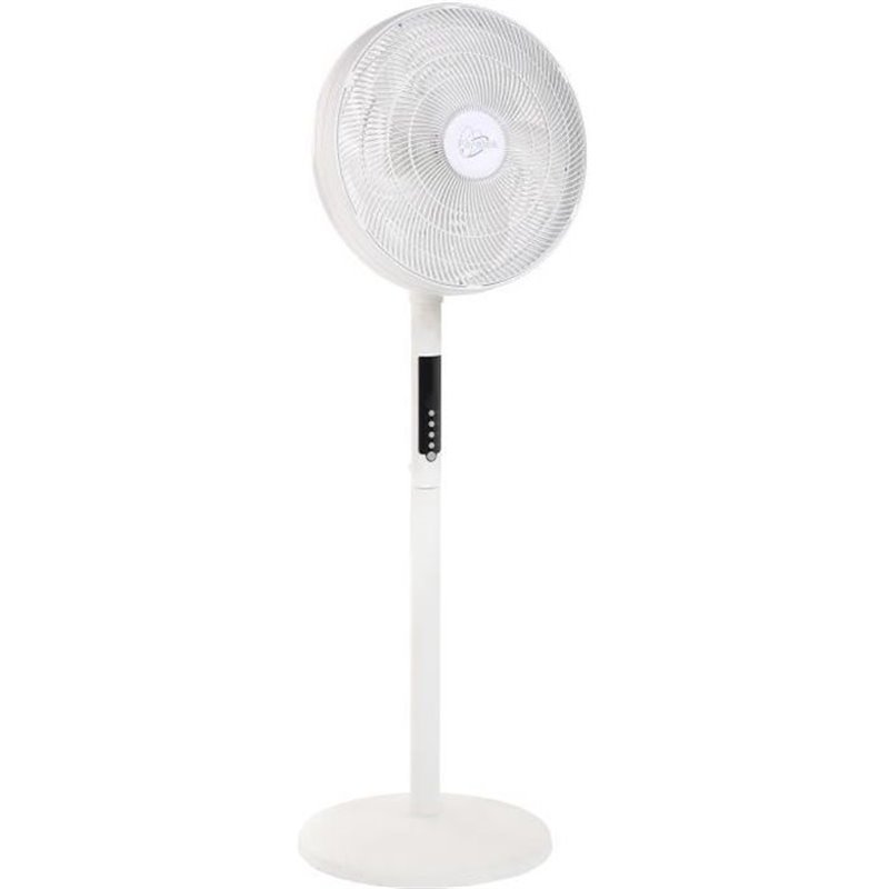 Air-Light RING - Ventilateur sur pied & Brasseur d'air blanc Ø40cm 70W avec couronne d'éclairage LED