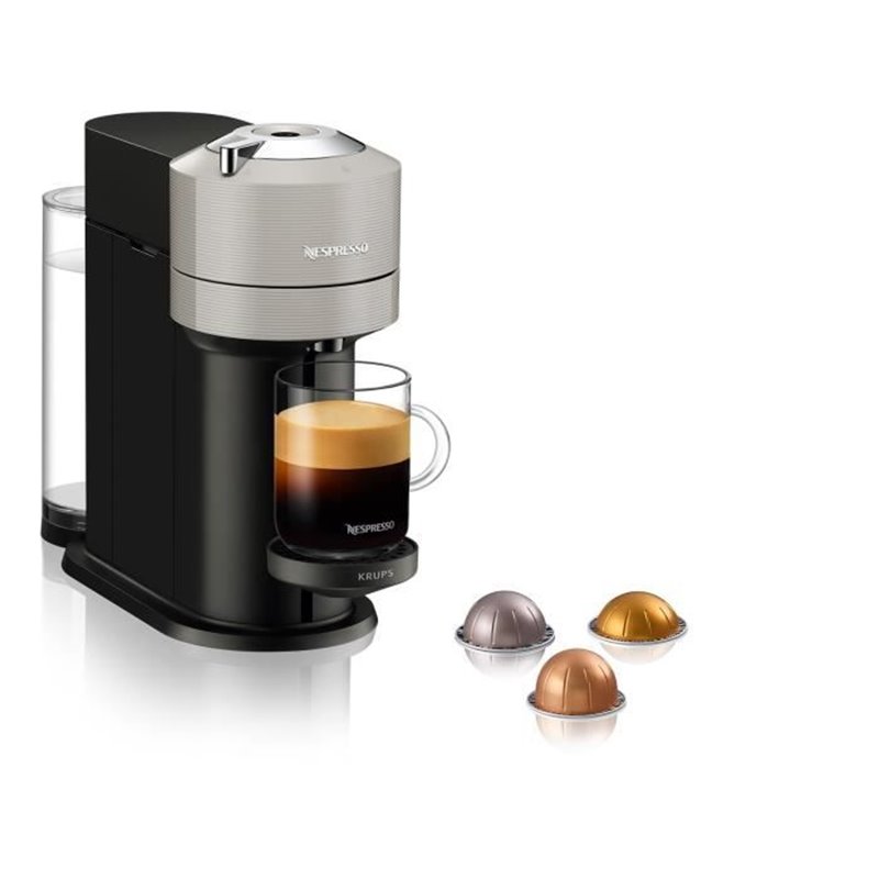 Machine a café NESPRESSO KRUPS VERTUO NEXT Gris Clair Cafetiere a capsules espresso YY4298FD