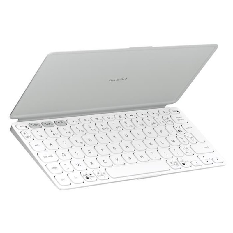 Clavier portable - Sans fil - Logitech - Keys-To-Go 2 - pour Tablette - Azerty - Gris Clair