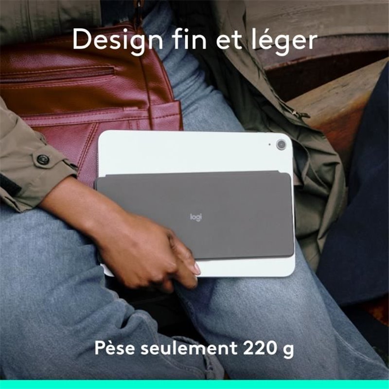 Image secondaire de Clavier portable - Sans fil - Logitech - Keys-To-Go 2 - pour iPad - Azerty - Graphite