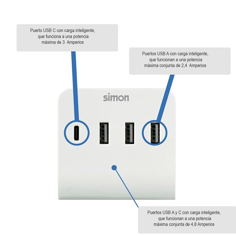 Image secondaire de Chargeur mural Simon CL610304 Blanc/Noir