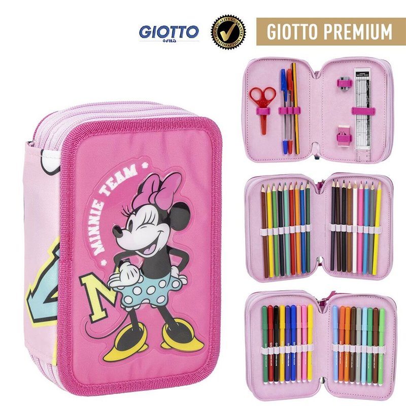 Image secondaire de Pochette à crayons triple Minnie Mouse Fuchsia 12,5 x 6,5 x 19,5 cm