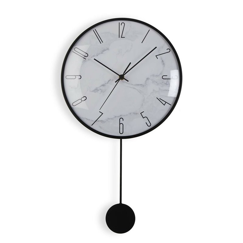 Horloge Murale Versa Pendule Métal Verre Bois MDF 4,5 x 56 x 29 cm