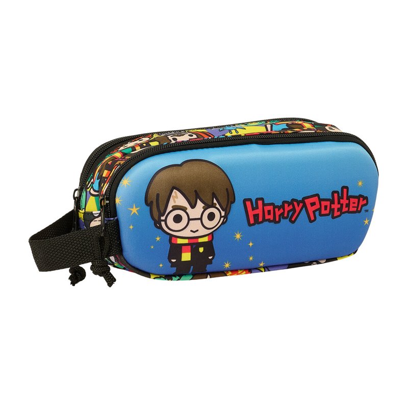 Trousse Fourre-Tout Double Harry Potter Bleu Multicouleur 21 x 8 x 6 cm 3D