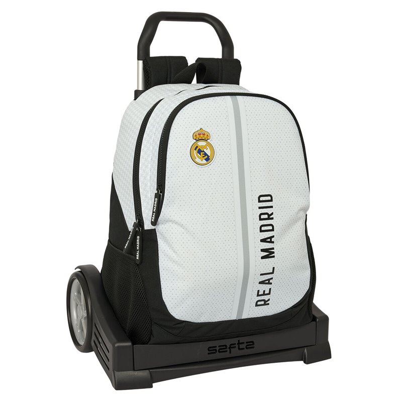 Cartable à roulettes Real Madrid C.F. 24/25 Blanc Gris 32 x 44 x 16 cm