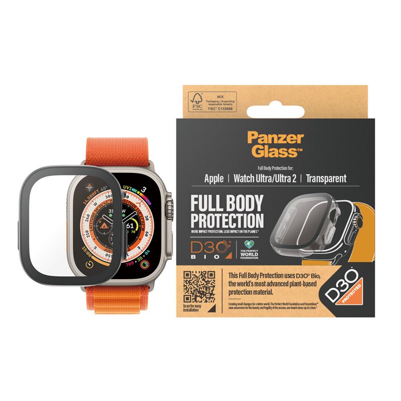 Panzerglass Apple Watch Full Body Case D30 Transparent Verre trempé, Polyéthylène téréphthalate (PET)