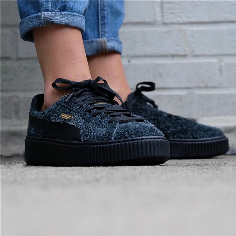 Image secondaire de Chaussures de sport pour femme Puma Suede Platform Eletal Noir