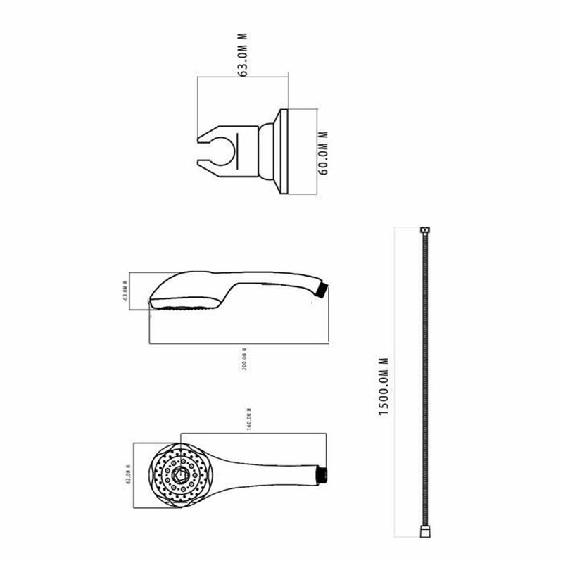 Image secondaire de 1 douchette avec tube d'écoulement Rousseau Heko Stop'O Acier inoxydable 150 cm 5 Positions