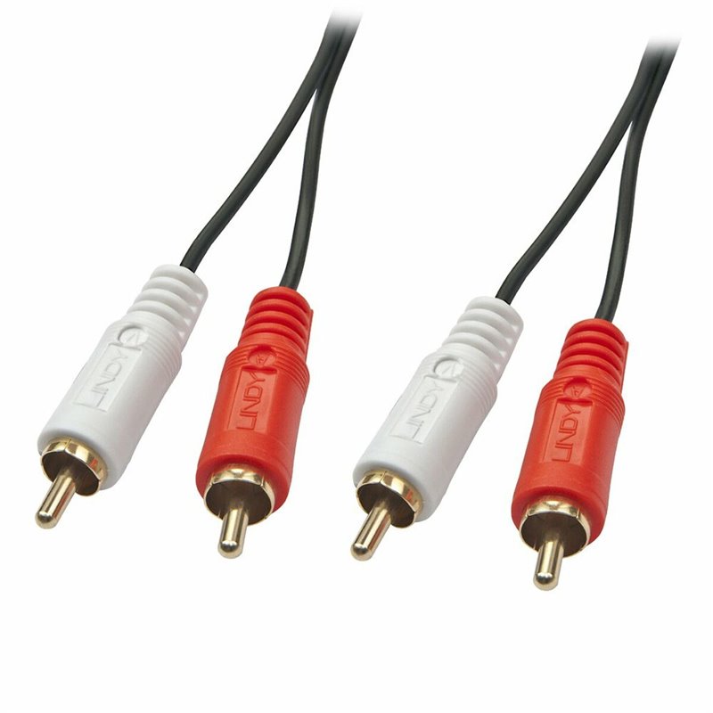 Lindy 35666 câble audio 20 m 2 x RCA Noir, Rouge, Blanc