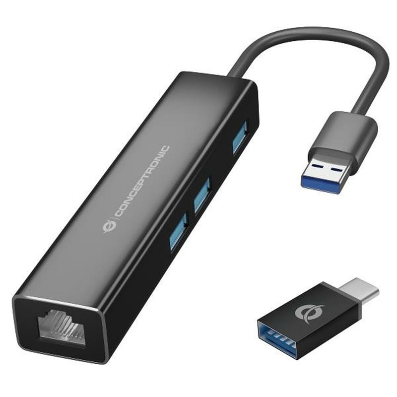 Conceptronic DONN07BA station d'accueil USB 3.2 Gen 1 (3.1 Gen 1) Type-A Noir