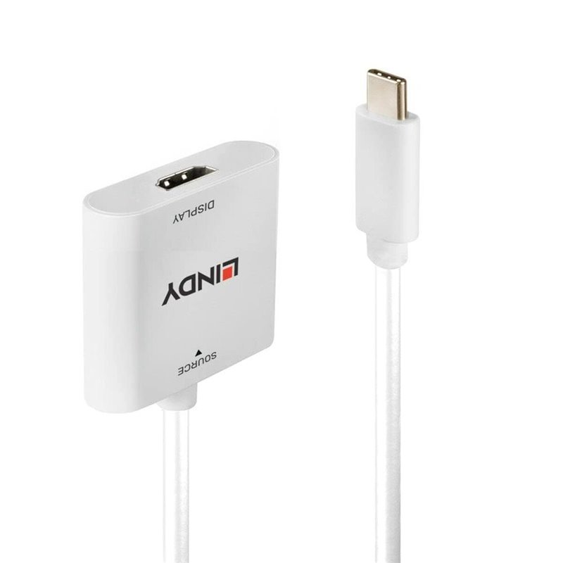 Image secondaire de Lindy 43339 câble vidéo et adaptateur 0,1 m USB Type-C HDMI Blanc