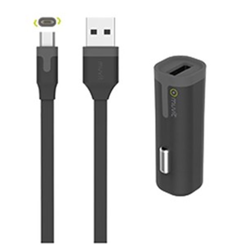 Tab Pack Chargeur Voiture 1USB+Câble 1A USB/Micro-USB 1M Noir